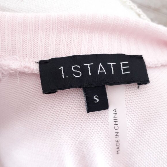 1. State Womens Sweater S Tie Back Pink Gray 553A - Picture 4 of 5